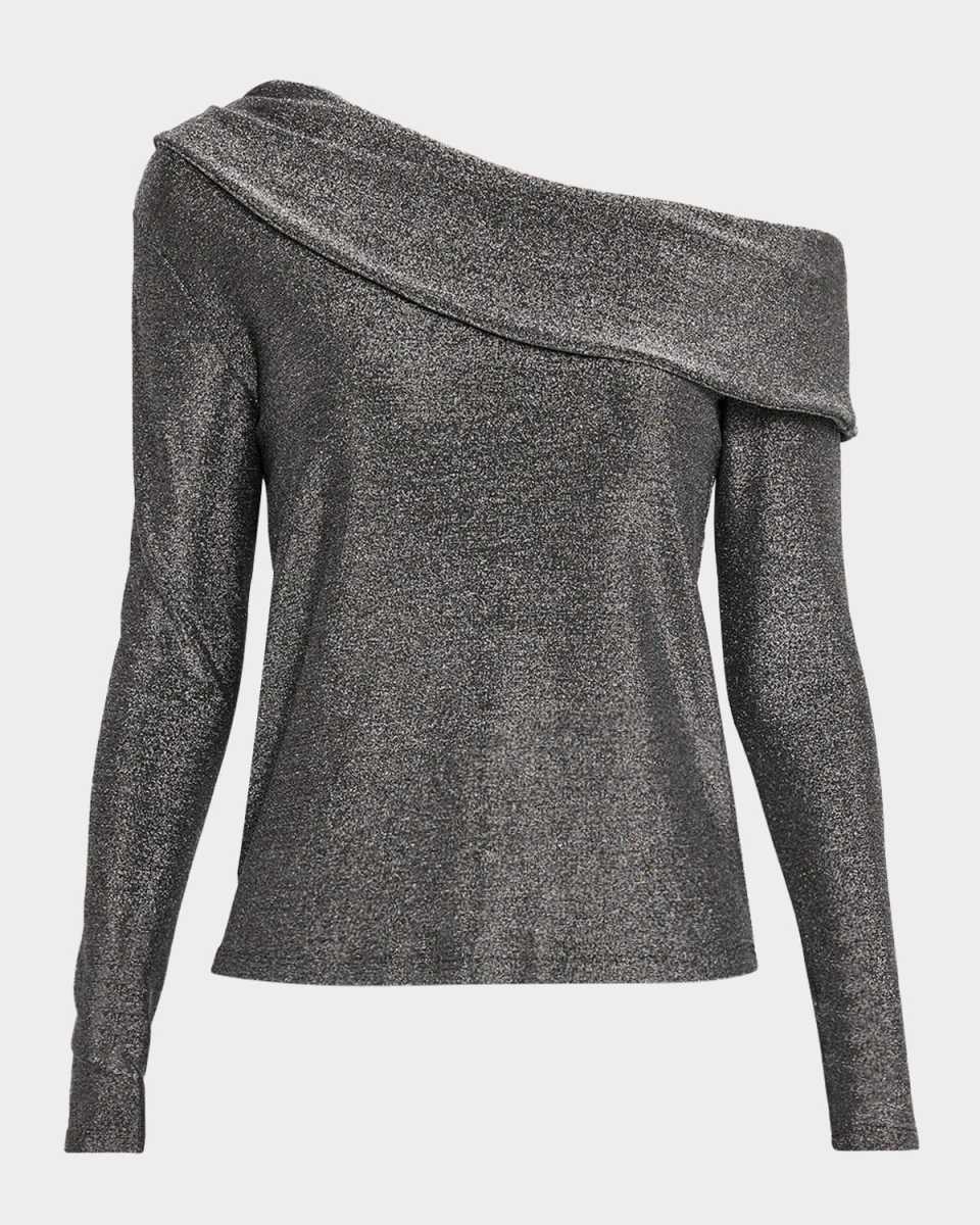 Carrie Sparkle Knit Off-the-Shoulder Top